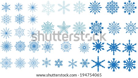 A very large set of various carved lace or simple snowflakes A very large set of various carved lace or simple snowflakes