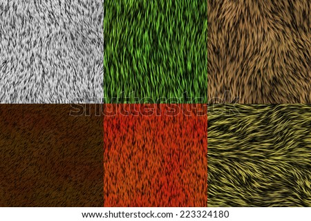 Set of fur seamless generated textures