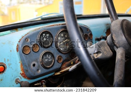 Retro truck dashboard