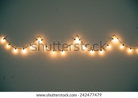 fancy party lights hanging on the wall