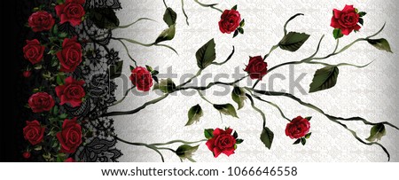ivy roses with lace pattern