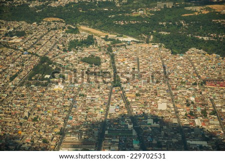 Air view of Guatemala city