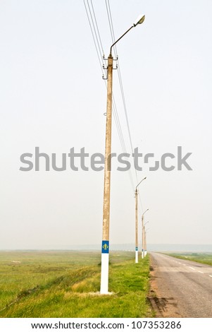 lighting poles along the road