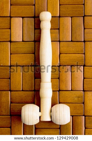 mallet on a wooden background