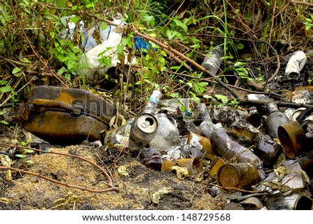 garbage dump on the nature