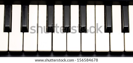 Piano keyboard. Learning piano concept