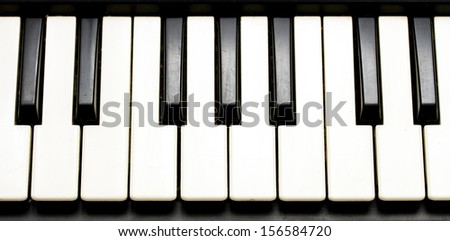 Piano keyboard. Learning piano concept