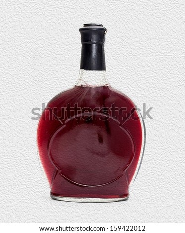 A bottle of liquor on a white background.
