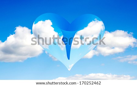 heart background sky clouds abstraction
