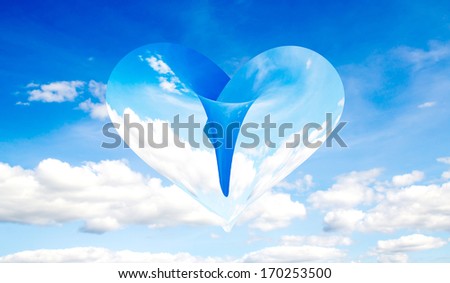 heart background sky clouds abstraction