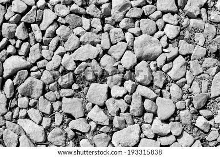 black granite stones pebbles white background