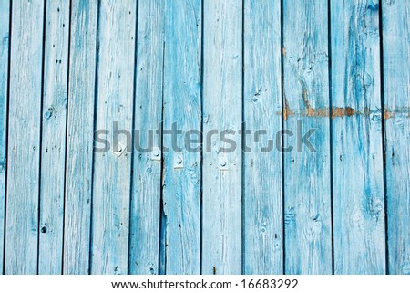 Light blue wooden fence on a background