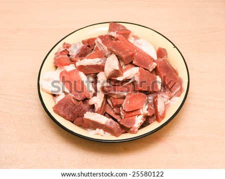 meat cut on plate