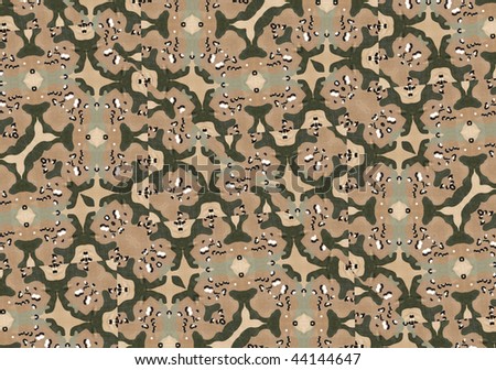 Swatch of military colorful military camouflage fabric