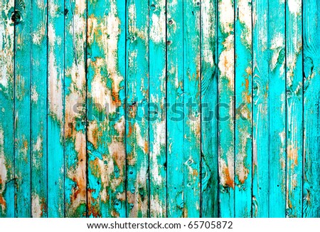 Abstract photo of wooden green painted fence