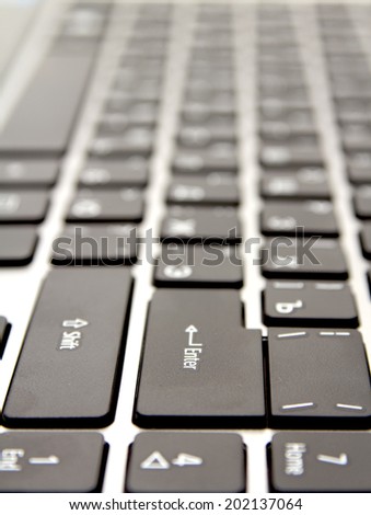 black keyboard with white letters, macro