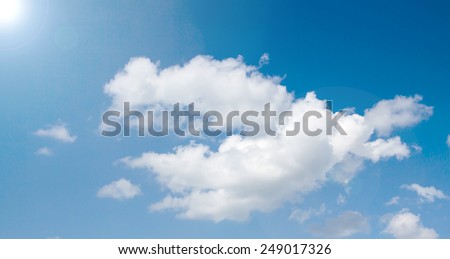 Cloudy sky with bright sunshine
