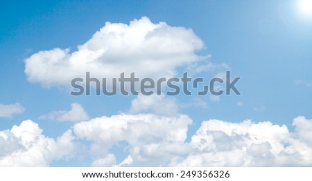 Cloudy sky with bright sunshine