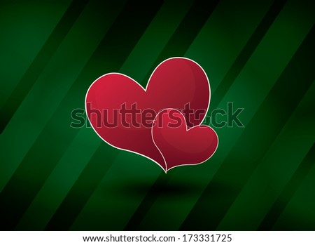 Red Hearts With Shadow Valentine\'s day vector illustration eps 10