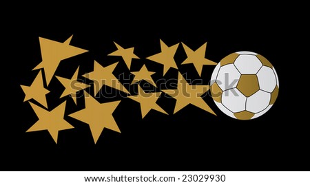 soccer ball with stars on a black background