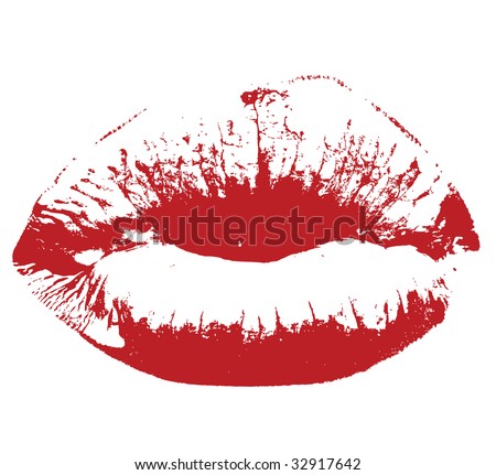 kissing lips vector. stock vector : red kiss lips