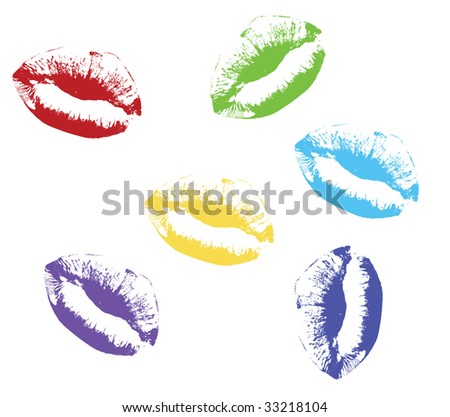colored kiss lips Vector kissing lips vector. colored kiss lips Vector