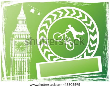 guy with bmx in london city green and white color