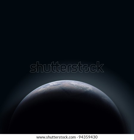 Earth Planet in dark and cold space