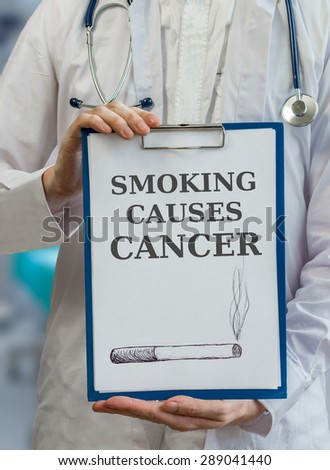 Doctor is warning against cancer caused by smoking cigarettes