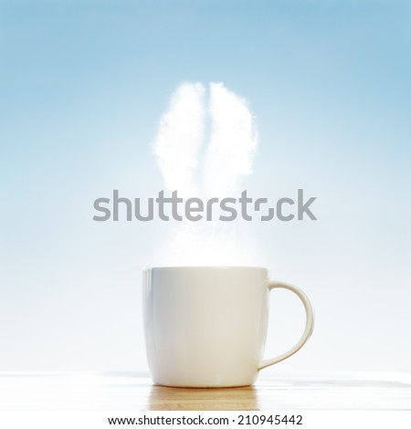 Coffee cup with coffee beans symbol