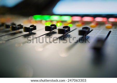 buttons equipment for sound mixer control,selective focus