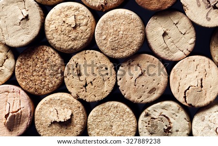 Various Used Wine Corks many different wine corks in the background, texture
