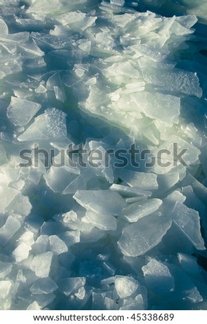 Fragments of broken ice
