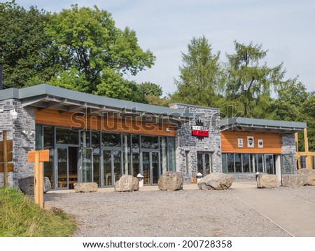 MERTHYR TYDFIL, WALES - 25 SEPTEMBER 2013: Exterior of the newly built first full scale mountain bike park in Wales. It is the UK\'s only purpose built bike park for beginners and pros.
