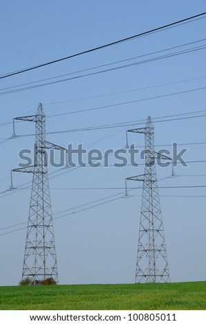 France, electric line in Val d Oise