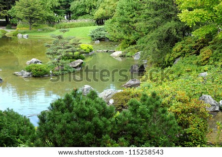 Canada, Quebec, Japanese garden in the Botanical Garden of Montreal