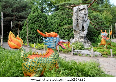 Canada, Quebec, paper dragoon in the Botanical Garden of Montreal