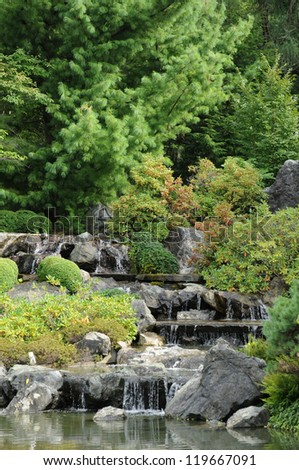 Canada, Quebec, Japanese garden in the Botanical Garden of Montreal