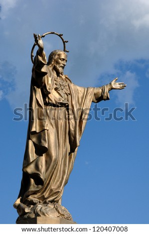 Canada, Quebec, bronze statue of Jesus in Saint Jean