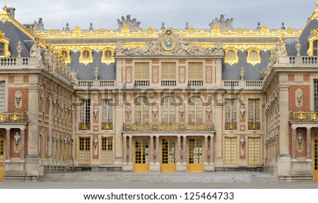 the facade of Versailles Palace in Ile de France