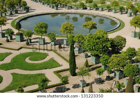 garden of the Versailles palace Orangery