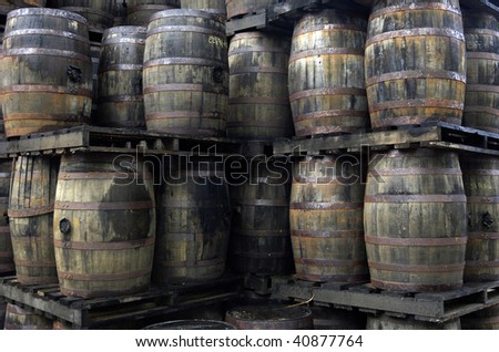 barrels of french wine