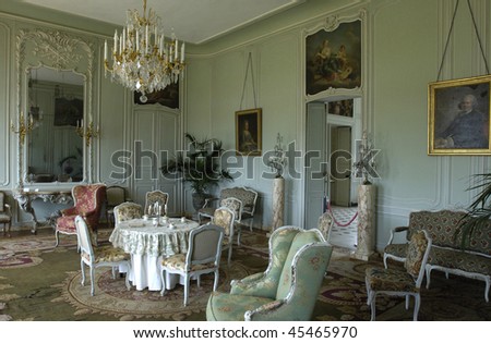 France, dining room in the castle of  villarceaux