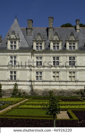 France, French formal garden at the castle of Villandry