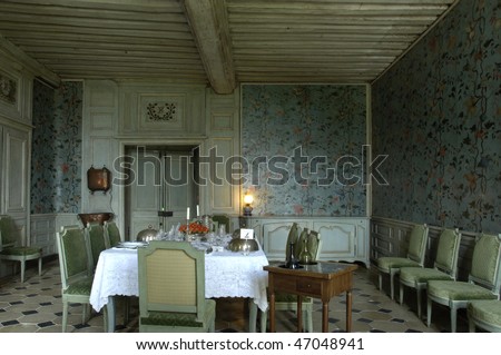 France, castle of  Talcy, dining room