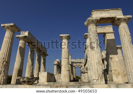 Egine, Greece, temple of AphaÃ¯a in the island of Aegina