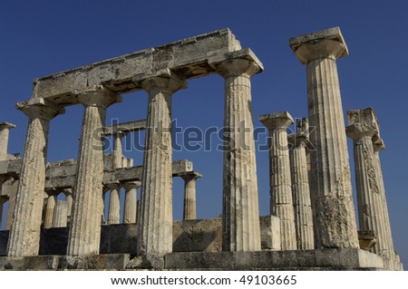 Egine, Greece, temple of AphaÃ¯a in the island of Aegina