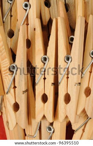 close up of a pile of clothes peg
