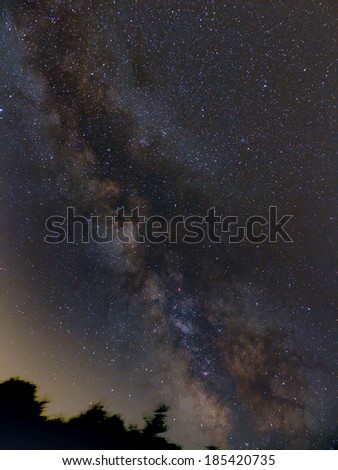 The Milky Way galaxy in the night sky with stars
