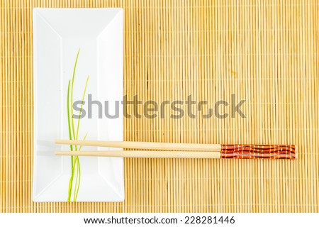 sushi set on a bamboo place-mat